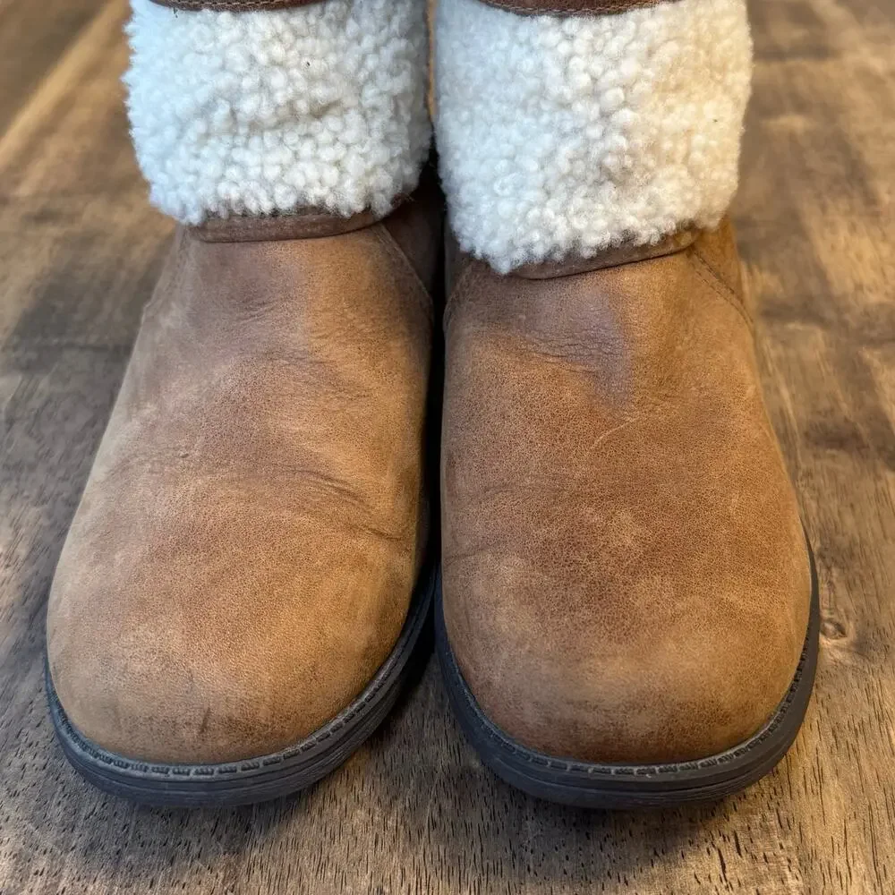 UGG Australia Blayre II Boot Heel Shearling Winter Chestnut Brown Women’s Sz 9